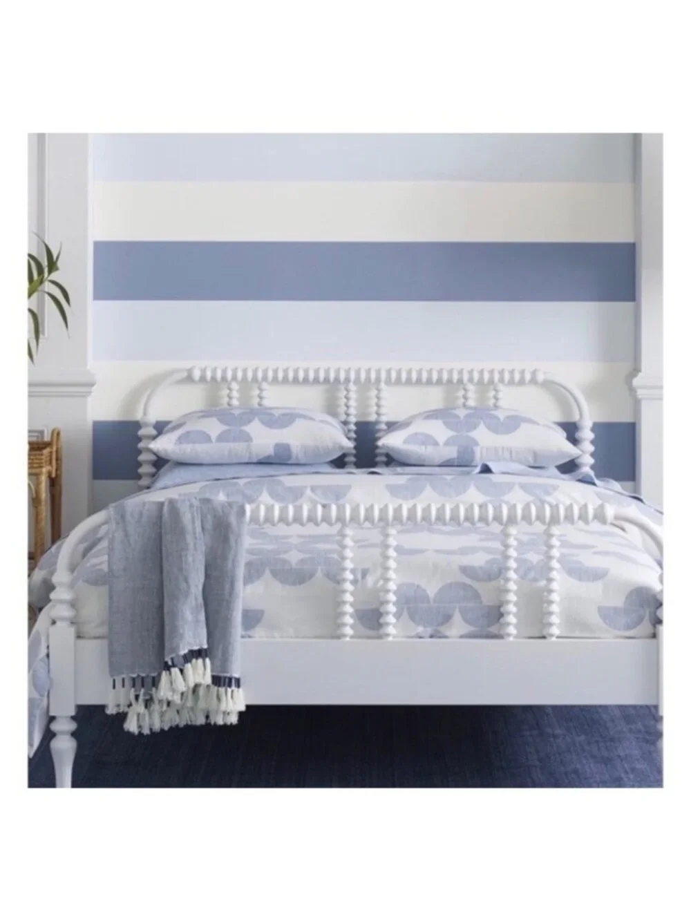 NEW Serena & Lily Seaport Euro Pillow Sham-Harbor Blue/White